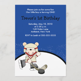 Invitación de cumpleaños para deportes de hockey s