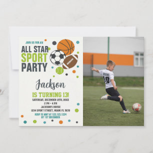 Invitación de cumpleaños para deportes editables