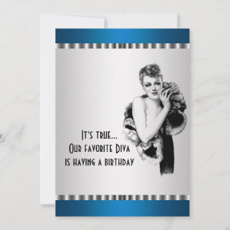 Invitación de cumpleaños para Diva Verde Teal