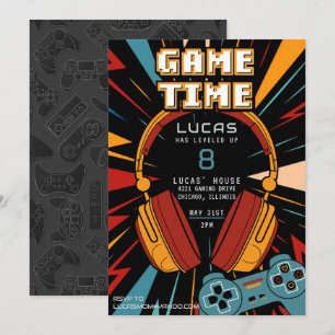 Invitación de cumpleaños para divertirse con juego