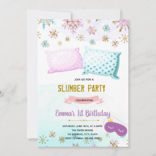 Invitación de cumpleaños para dormir en invierno