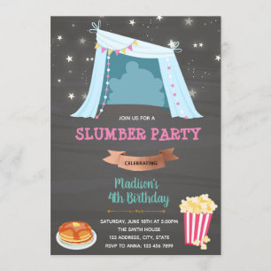 Invitación de cumpleaños para dormir en Teepee