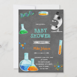 invitación de cumpleaños para ducha de ciencia
