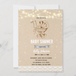 invitación de cumpleaños para ducha de cochecito v