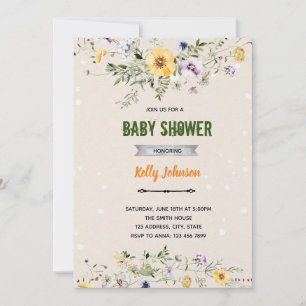 invitación de cumpleaños para ducha de flores silv