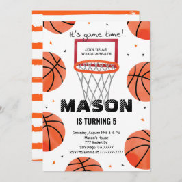 Invitación de cumpleaños para el baloncesto editab
