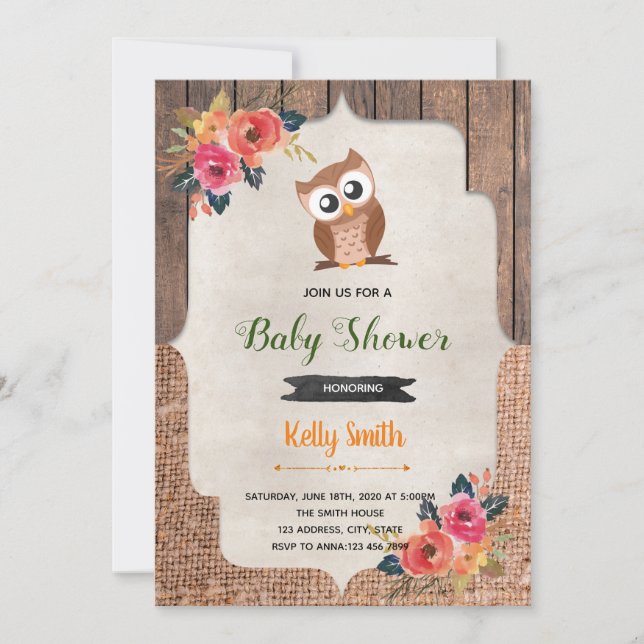 Invitación de cumpleaños para el bebé de la ducha  (Anverso)