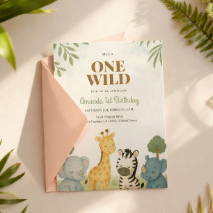 Invitación de cumpleaños para el bebé de Safari du