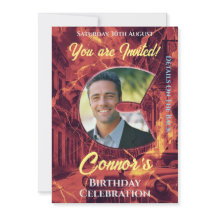 Invitación de cumpleaños para él con foto inicial 