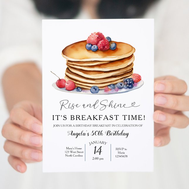 Invitación de cumpleaños para el desayuno minimali (Subido por el creador)