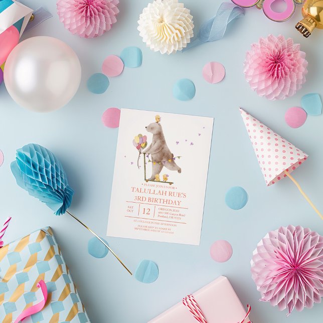 Invitación de cumpleaños para el oso dulce (Subido por el creador)