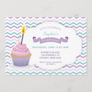 Invitación de cumpleaños para el pastel - V1