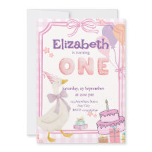 Invitación de cumpleaños para el primer año de Sil