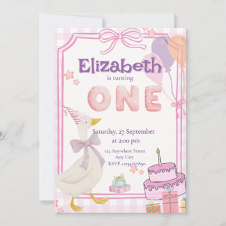 Invitación de cumpleaños para el primer año de Sil