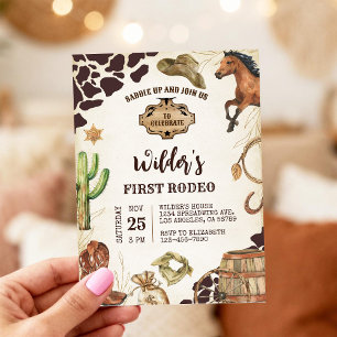 Invitación de cumpleaños para el primer rodeo de v