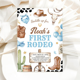 Invitación de cumpleaños para el primer rodeo del