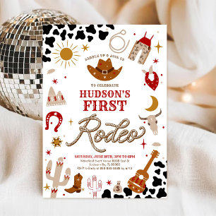 Invitación de cumpleaños para el primer rodeo west