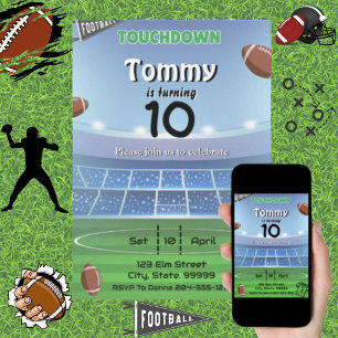 Invitación de cumpleaños para el toque de fútbol