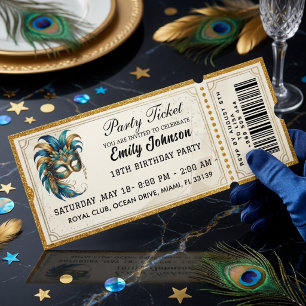 Invitación de cumpleaños para entrada a fiesta de 