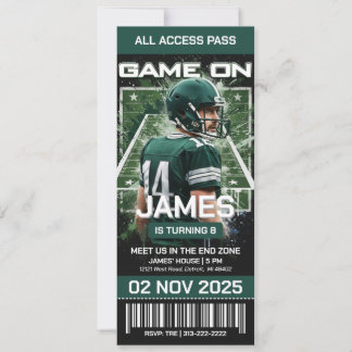 Invitación de cumpleaños para entrada a un partido