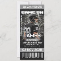 Invitación de cumpleaños para entrada al fútbol de