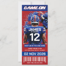 Invitación de cumpleaños para entrada al partido d