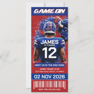 Invitación de cumpleaños para entrada al partido d