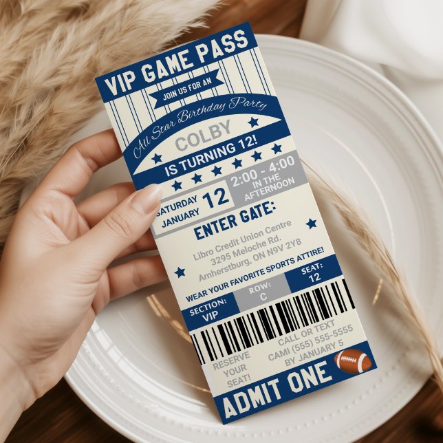 Invitación de cumpleaños para entrada de fútbol (Subido por el creador)