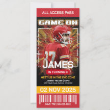 Invitación de cumpleaños para entrada de fútbol ed