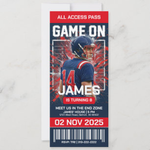 Invitación de cumpleaños para entradas de fútbol d