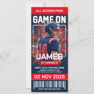 Invitación de cumpleaños para entradas de fútbol d