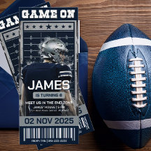 Invitación de cumpleaños para entradas de fútbol d