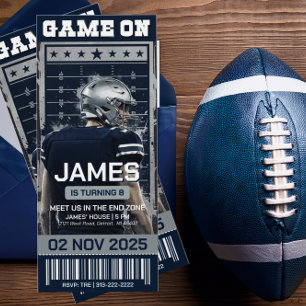 Invitación de cumpleaños para entradas de fútbol d
