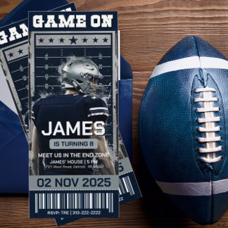 Invitación de cumpleaños para entradas de fútbol d