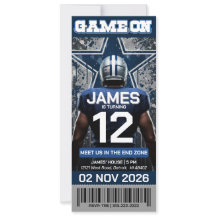 Invitación de cumpleaños para entradas de fútbol d