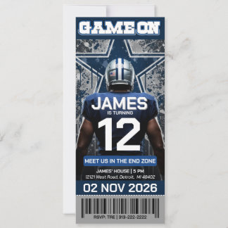 Invitación de cumpleaños para entradas de fútbol d