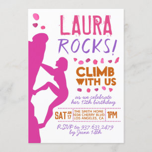 Invitación de cumpleaños para escalar rock