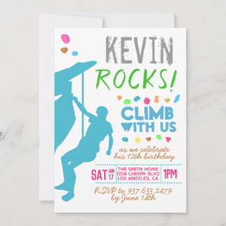 Invitación de cumpleaños para escalar rock