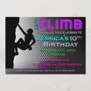 Invitación de cumpleaños para escalar rock - Escal