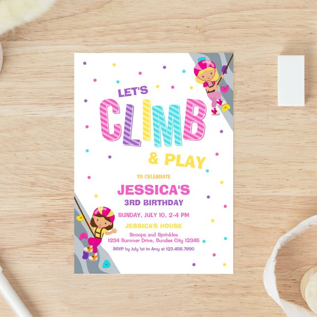 Invitación de cumpleaños para escalar y jugar Let' (Subido por el creador)