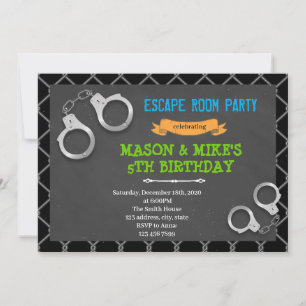 Invitación de cumpleaños para escape de prisión