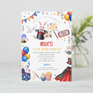 Invitación de cumpleaños para espectáculo de magia
