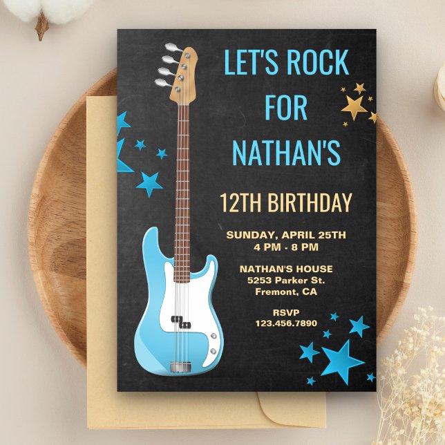 Invitación de cumpleaños para estrella de rock con (Subido por el creador)