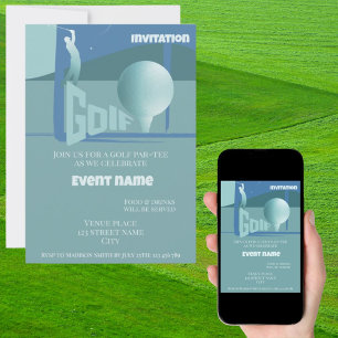 Invitación de cumpleaños para evento de golf
