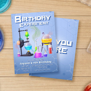 Invitación de cumpleaños para experimento de cumpl