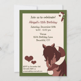 Invitación de cumpleaños para feriado de caballos 