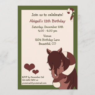 Invitación de cumpleaños para feriado de caballos