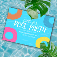 Invitación de cumpleaños para fiesta con aro infla