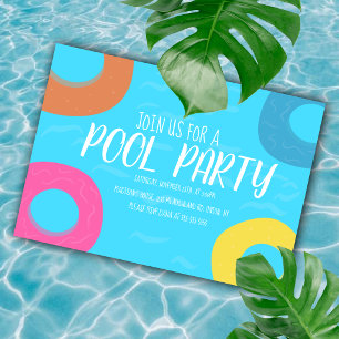 Invitación de cumpleaños para fiesta con aro infla