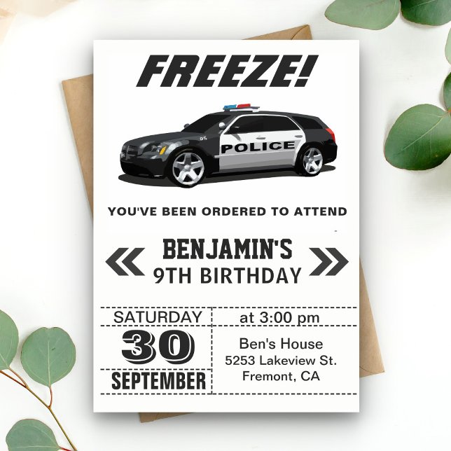 Invitación de cumpleaños para fiesta con coche de  (Subido por el creador)